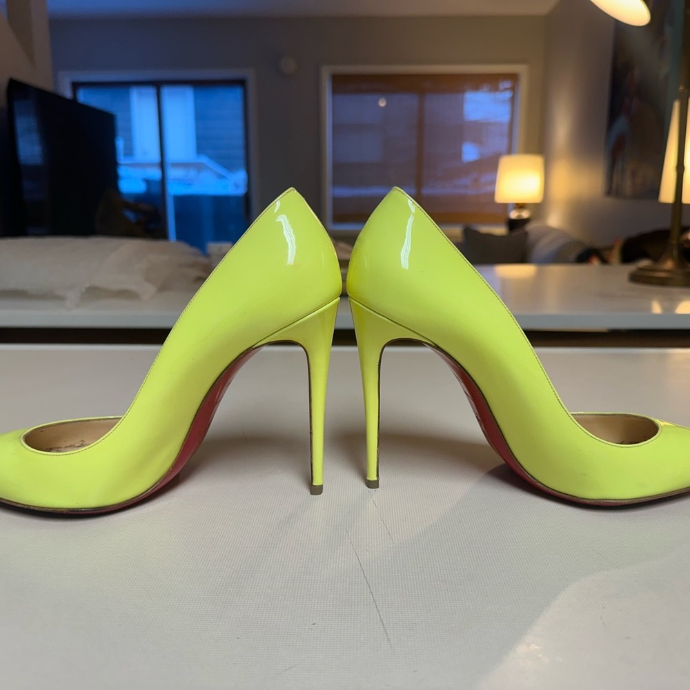 Christian Louboutin Neon Yellow Kate Pumps - Picture 2 of 7
